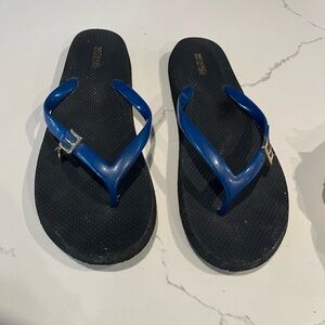 Michael Kors Black and Blue Flip Flops women’s 8.5